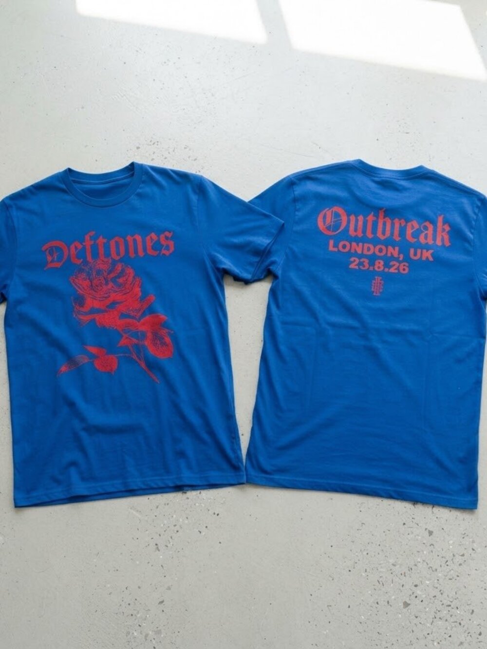 Deftones Outbreak London UK 2026 Blue Graphic T-Shirt Unisex S-4XL